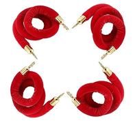 Corda di sostegno in velluto, Barriere di sicurezza for il controllo della folla con corda sostegno, 4 pezzi, in velluto, ganci for luoghi concerti, grandi inaugurazioni(Red,4.5m(14.8ft))