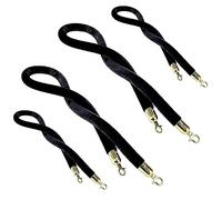 Corda di sostegno in velluto, Confezione da 2/4 di corda divisoria for barriera controllo della folla, for hotel, cinema, musei, posta, for la, sostegno in velluto(Black 4 Pack,2.5m(8.2ft))