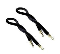 Corda di sostegno in velluto, Confezione da 2/4 di corda divisoria for barriera controllo della folla, for hotel, cinema, musei, posta, for la, sostegno in velluto(Black 2 Pack,2m(6.6ft))