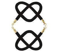 Corda di sostegno in velluto, Corda di controllo della folla for ingresso interno ed esterno con estremità a scatto e anima in morbida schiuma(Black,250cm/98.4in/8.2ft)