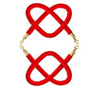 Corda di sostegno in velluto, Corda di controllo della folla for ingresso interno ed esterno con estremità a scatto e anima in morbida schiuma(Red,150cm/59in/4.9ft)