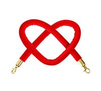 Corda di sostegno in velluto, Corda di sostegno spessa da 1,6 pollici for cinema, hotel, grandi inaugurazioni, controllo della folla, elegante barriera corda(Red,3.3ft/100cm)