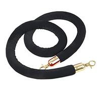 Corda di sostegno in velluto, Corde di controllo della folla, barriera in velluto for grandi inaugurazioni, corde sospese con ganci, confezione da 2(Black,2ft/60cm)