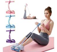 Corda di tensione multifunzione, 6/10 - Tubo di resistenza a pedale elastico per yoga, per addome/vita/braccia/gambe, allenamento dimagrante, adatta a tutti i gruppi di allenamento (blu, 4 tubi)