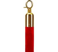 Corda di velluto con ganci cromati, barriera di controllo della folla spessa 3 cm per ristoranti, teatri, musei, soluzione rossa per la gestione delle code da 1,5 m