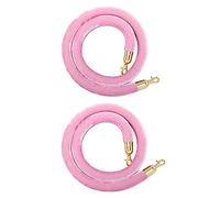 Corda di velluto, corda di sostegno, Confezione da 2 barriere di sicurezza rosa con ganci, barriera controllo della folla, palo sostegno, for cinema, eventi su tappeto(Gold Hook,4ft/120cm)