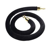 Corda di velluto nera Deluxe con clip argento lucido elegante controllo della fo