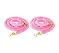 Corda di velluto rosa da 1,2 m, confezione da 2 barriere per il controllo della folla con ganci a scatto per divisore di code, ideale per hotel, teatro, eventi e tappeto rosso