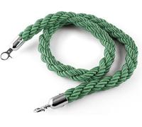 Corda di Vellutocorde di Barriera per Candelieri per Il Controllo della Folla, Corda di Candeliere Verde Barriere di Canapa Corda per Pali di Candelieri Palo di Coda, Green-Silver Hooks, 1.2m/4ft