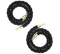 Corda divisoria Corda per transenne, 2 pezzi di barriere sicurezza in corda canapa intrecciata multicolore 1,5-4 m(Black,2M/6.6Ft)