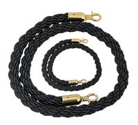 Corda divisoria Corda per transenne, Barriere di controllo della folla in corda canapa con ganci multicolore 1-3M(Black,1.5M)