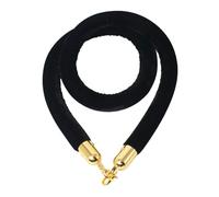 Corda divisoria in velluto nero da 2,7 m, per controllo della folla di interni ed esterni, corde spesse con ganci, perfetta per ristoranti, teatri ed eventi, set da 1
