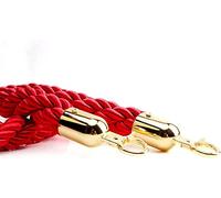 Corda divisoria intrecciata con ganci placcati in oro, corda di barriera for il controllo della folla for hotel/banche/ospedali/parchi giochi/altre aree pubbliche(1 Pack,2.5M/8.2Ft)