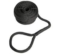 Corda d'ormeggio con occhiello per barca I vela I nave I marina I cima I accessori (Nero, 14mm x 9m)