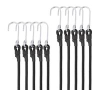 Corda Elastica,10 Corde Elastiche con Gancio Cinghie Elastiche 30 CM Elastici con Ganci per Teloni Portapacchi Auto Moto Bici,Nero.