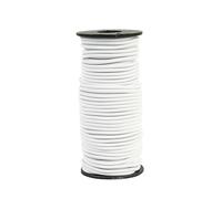 Corda Elastica Bianco 4 mm X 30 m, Corde Elastiche Cavo Elastico Marino Corda Gomma per Teloni, Bagagli, Campeggio, Kayak, Lacci per Scarpe, Progetti Fai Da Te (Bianco, 4MM X30M)