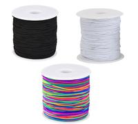 Corda Elastica Bianco/Nero Rotondo Piatto Varie Taglie Per Cucito Maschere