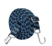 Corda elastica da 4 metri con ganci, corda elastica per bagagli per moto e auto, cinturino in gomma resistente con clip per fissare l'attrezzatura, nero (blu)