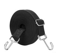 Corda elastica da 4 metri con ganci, corda elastica per bagagli per moto e auto, cinturino in gomma resistente con clip per fissare l'attrezzatura, nero (nero)