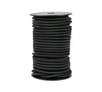 Corda Elastica Nero 6 mm X 30 m, Corde Elastiche Cavo Elastico Marino Corda Gomma per Teloni, Bagagli, Campeggio, Kayak, Lacci per Scarpe, Progetti Fai Da Te (Nero, 6MM X30M)