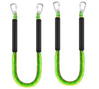 Corda elastica per pontone, jet ski, SeaDoo, WaveRunner, kayak, accessori per barche, 2 clip in acciaio inox, 1,2 - 1,8 m, 2 pezzi, verde e giallo