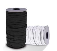 Corda Elastica Piatta 3mm-12mm Nera Bianca Cucito Artigianato 1m 3m 5m 10m 25m