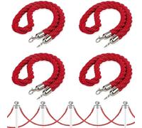 Corda for coda di controllo della folla da 4 pezzi - con montante in nylon resistente ganci resistenti for la gestione degli eventi(6ft/185cm)