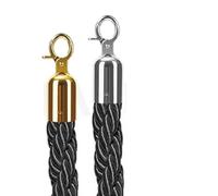 Corda for imbracatura in nylon da 2 pezzi 1,5 m for colonna della coda di saluto, colonna di portineria di benvenuto dell'hotel, cordino in nylon for guardrail a testa tonda Per Teatri(Black)