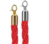 Corda for imbracatura in nylon da 2 pezzi 1,5 m for colonna della coda di saluto, colonna di portineria di benvenuto dell'hotel, corda intrecciata in nylon for guardrail a testa tonda Per Teatri(Red)