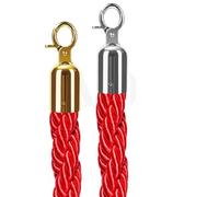 Corda for imbracatura in nylon da 2 pezzi 1,5 m for colonna della coda di saluto, colonna di portineria di benvenuto dell'hotel, cordino in nylon for guardrail a testa tonda Per Teatri(Red)