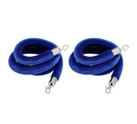 Corda for montanti in velluto blu da 2 pezzi - Elegante barriera di controllo della folla con ganci in argento for eventi, matrimoni e mostre(4.9ft/150cm)