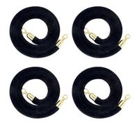 Corda for montanti in velluto nero da 4 pezzi con ganci dorati - barriera for code 90 cm a 180 for il controllo della folla e decorazioni di eventi(4.9ft/150cm)
