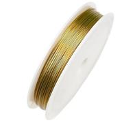 Corda for perline in acciaio inossidabile color oro, filo da pesca for collane, bracciali e gioielli.(Gold,0.7mm length 20m)