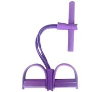 Corda for trazione alla caviglia con fascia di resistenza a 4 tubi for allenamento forza e stretching a casa Per I Viaggi E L'allenamento A Casa(Purple)