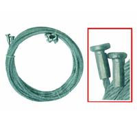 Corda Fune Basculante Acciaio 3mm 2,5m 2pz. Ricambio Basculanti con Gancio T