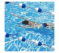 Corda galleggiante di sicurezza per piscina, di alta qualità, da 3 m a 18,3 m, blu e bianca, ideale per uso commerciale e pubblico in concorrenza (23,8 m)
