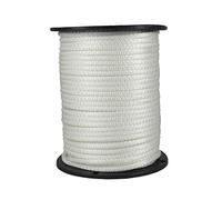 Corda in poliestere Dacron bianco da 0,6 cm, bobina da 500 m, treccia solida, grado industriale, alta resistenza ai raggi UV e all'abrasione, bassa elasticità