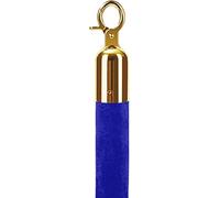 Corda in velluto blu di alta qualità con ganci cromati, barriera per il controllo della folla per ristoranti, teatri, musei, 3 cm di spessore, 1 m di lunghezza