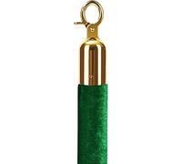 Corda in velluto di alta qualità con ganci cromati, barriera di controllo della folla spessa 3 cm per ristoranti, teatri, musei, verde, 1 m di lunghezza, elegante soluzione per la gestione delle code