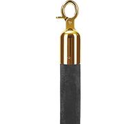 Corda in velluto di alta qualità con ganci in metallo cromato, barriera di controllo della folla spessa 3 cm per ristoranti, teatri, musei, 1 m, colore nero, migliora l'eleganza degli eventi