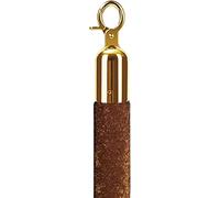 Corda in velluto marrone con ganci in metallo cromato, supporto per controllo della folla spesso 3 cm, per ristoranti, teatri, musei, soluzione barriera da 1,5 m