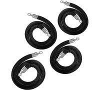 Corda in velluto nero - Barriera per coda resistente per hotel e teatro, confezione da 4, 400 cm, soluzione resistente ed elegante per il controllo della folla