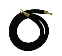 Corda in velluto per il controllo della folla, 150 cm, con ganci in oro lucido, per feste e gestione delle code, colore nero