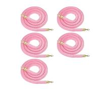 Corda in velluto rosa con clip, confezione da 5, 400 cm, divisore per code per hotel, teatri ed eventi, elegante colore oro per uso professionale