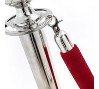 Corda in velluto rosso con ganci oro e argento, 3,7 m, corda barriera per il controllo della folla per eventi, gestione delle code VIP, elegante design rosso-argento