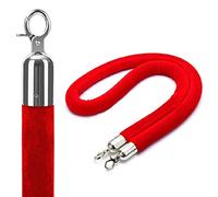 Corda in velluto rosso con Hoo argentato, 1 m/2,7 m, controllo della folla per matrimoni, eventi all'aperto, asilo nido e par Dets