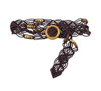 Corda in vita con perline fatta a mano per le donne multi-tipo cintura da donna moda accessori in corda femminile cinture di tessitura regolabile sottile moda punk marina Decors, 22 H013 Caffè Scuro
