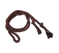 Corda in Vita Intrecciata in Cotone e Lino con Nappe, Stile Medievale | Lunghezza Regolabile, Effetto Modellante, per Abiti e Vesti, Finitura Artigianale, Tinta Caffè