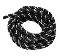 Corda intrecciata, 16 iarde, spago intrecciato da 5 mm, filo nero e argento