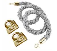 Corda intrecciata a parete per controllo della folla, per appendere le bevande, con ganci, corda divisoria per coda per pali ed elegante soluzione di gestione delle code